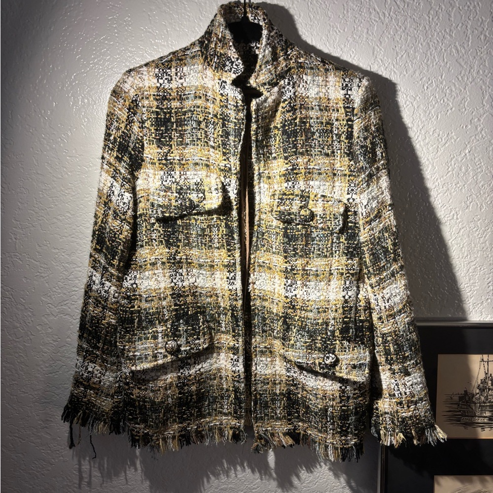 CHANEL 2019 Tweed Plaid Blazer